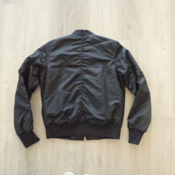 ARITZIA WILFRED flight bomber jacket black zip padded S warm casual preppy fall - Picture 3 of 9